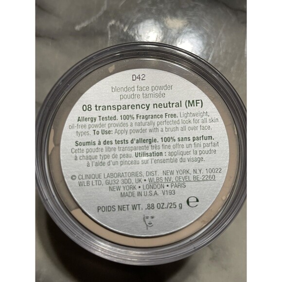 Clinique Blended Face Powder Shade -08 Transparency Neutral New Sealed - Picture 2 of 2